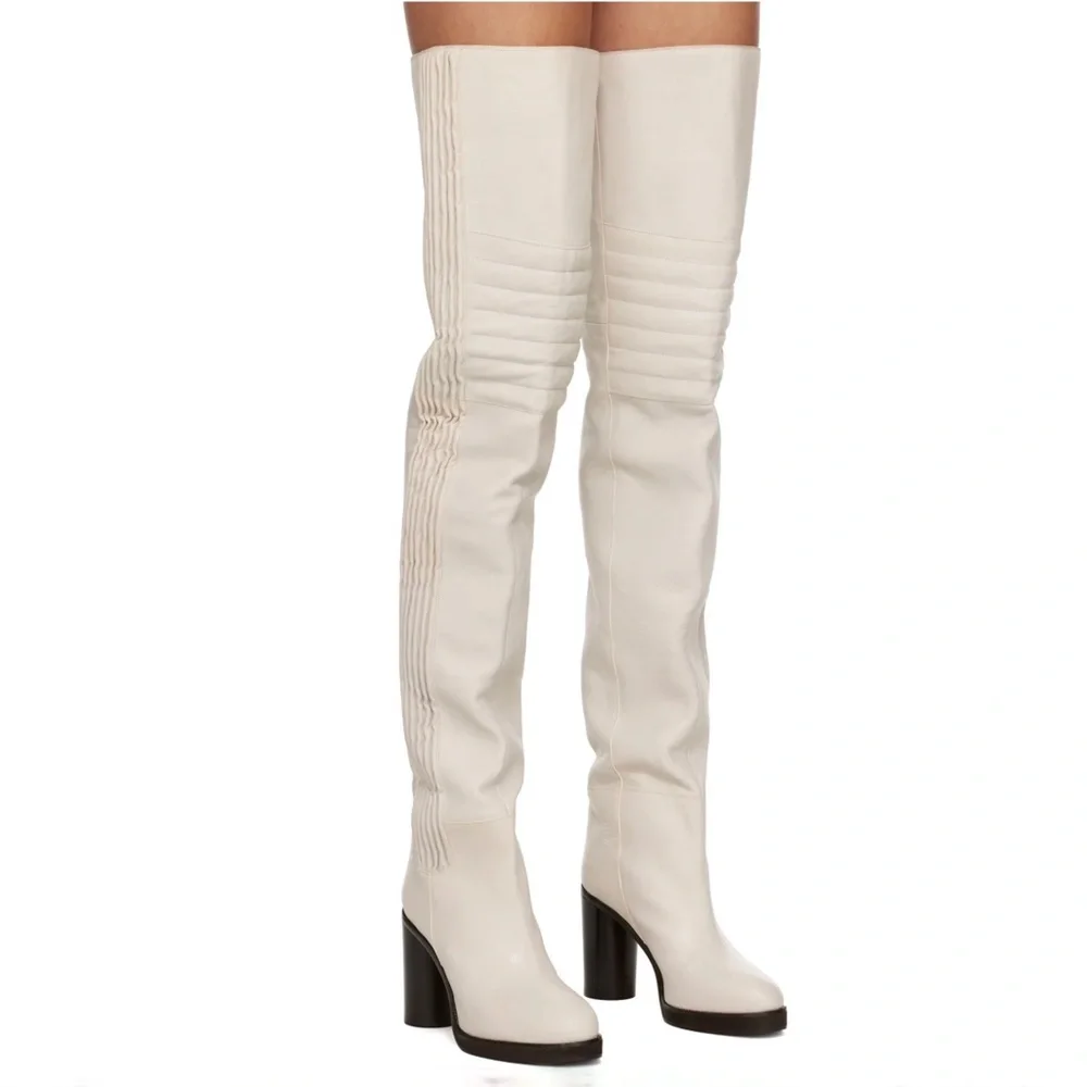Isabel Marant Laelle Over-The-Knee White Boots Sz 40 ( IT39 / US9  ) New